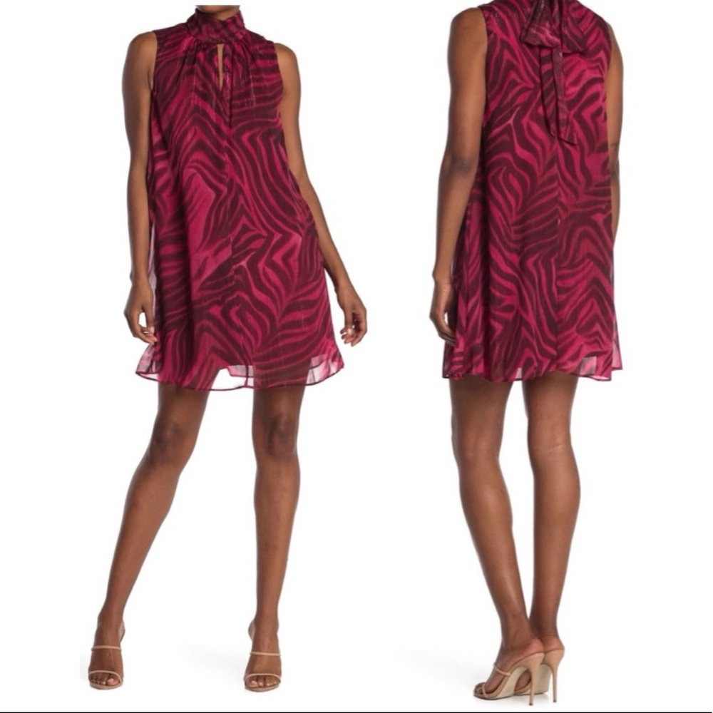 Tiger Print Swing Dress 10 Pink Black